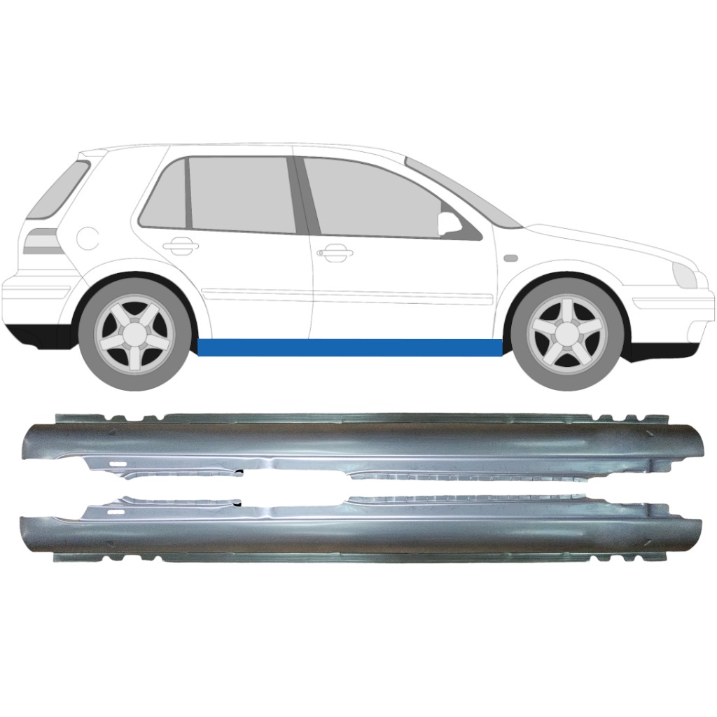 Kompletný Prah Pre Volkswagen Golf 4 1997-2006 / Ľavá+Pravá / Sada 9243