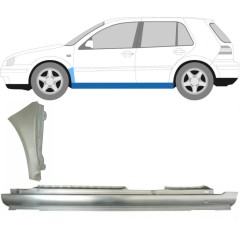 Kompletný prah + opravný plech predného blatníka pre Volkswagen Golf 4 1997-2006 / Ľavý / Sada 8728