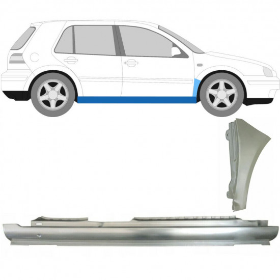 Opravný plech prahu + predného blatníka pre VW Golf 4 1997- / Pravá /  8727