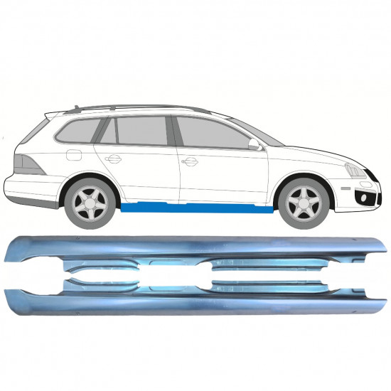 Opravný plech prahu pre VW Golf 5 Variant VW Jetta 2005-2010 / Ľavá+Pravá / Sada 10011