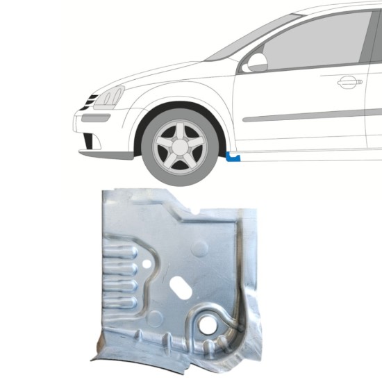 Opravný plech konca prahu pre Volkswagen Golf 5 2003-2009 / Ľavý 14907 Opravný plech konca prahu pre Volkswagen Golf 5 2003-2009 / Ľavý 14907