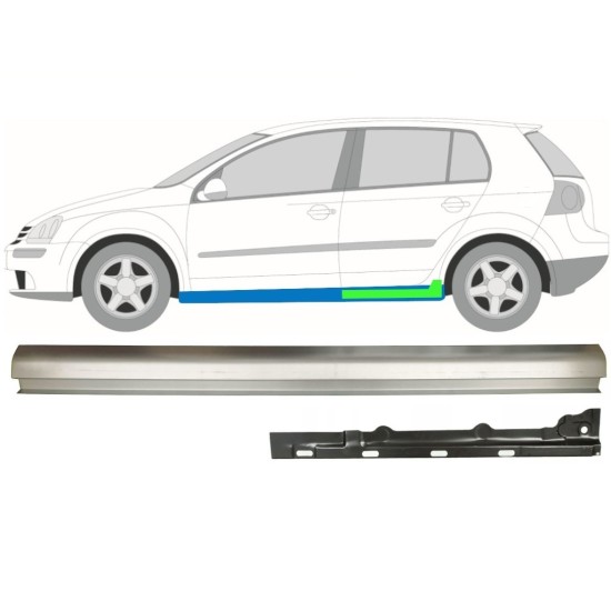 Opravný plech prahu vnútorný + vonkajší pre Volkswagen Golf 5 2003-2009 / Ľavý / Sada 11709