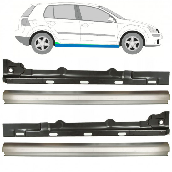 Opravný plech prahu vnútorný + vonkajší pre VW Golf 5 2003-2009 / Sada 11710