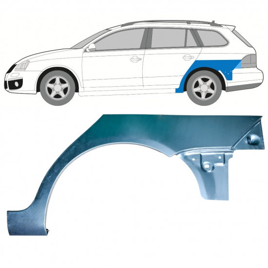 Lem zadného blatníka pre Volkswagen Golf 5 Variant 2007-2010 / Ľavý 12906