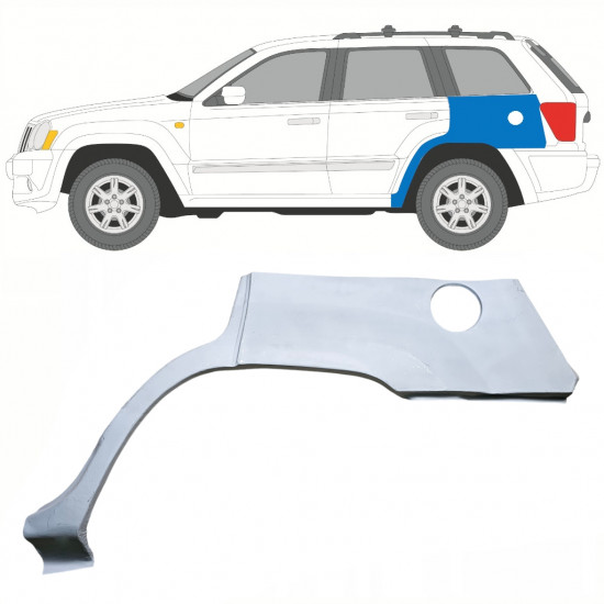 Lem zadného blatníka pre Jeep Grand Cherokee 2005-2010 / Ľavý 8972