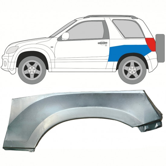 Opravný plech zadného blatníka horná časť pre Suzuki Grand Vitara 2005-2012 / Ľavý 8508