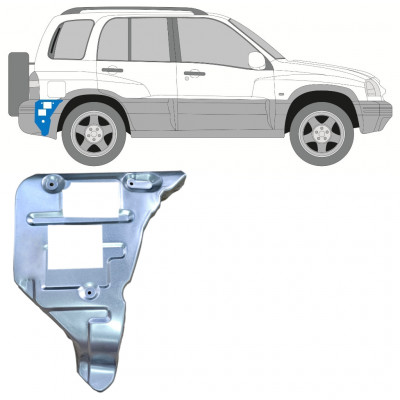 Opravný plech uchytenia zadného nárazníka pre Suzuki Grand Vitara 1997-2005 / Pravá 11699