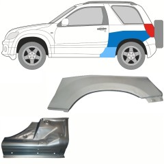Opravný plech prahu + zadného blatníka pre Suzuki Grand Vitara 2005-2014 / Ľavý / Sada 10841