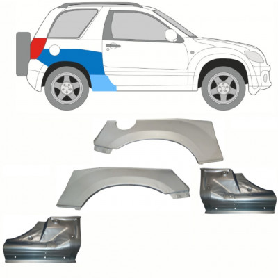 Opravný plech prahu + zadného blatníka pre Suzuki Grand Vitara 2005-2012 / Sada 10842