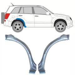 Opravný plech zadného blatníka predná časť pre Suzuki Grand Vitara 2005-2014 / Ľavá+Pravá / Sada 10177
