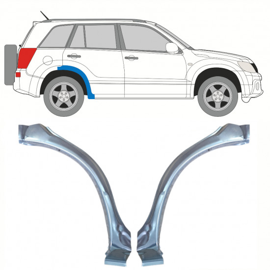 Opravný plech zadného blatníka predná časť pre Suzuki Grand Vitara 2005-2012 / Ľavá+Pravá / Sada 10177