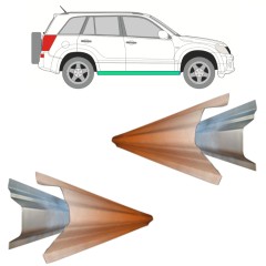 Opravný plech prahu vnútorný + vonkajší pre Suzuki Grand Vitara 2005-2014 / Ľavá+Pravá / Sada 11491