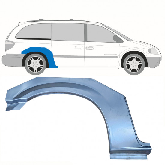 Lem zadného blatníka pre Chrysler Grand Voyager 2000-2008 / Pravá 8611