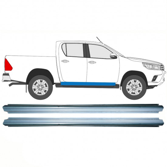 Opravný plech prahu pre Toyota Hilux 2015- / Vľavo = Vpravo (symetrické) / Sada 10140