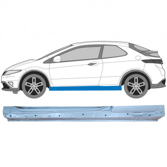 Opravný plech prahu pre Honda Civic 2005-2011 / Ľavý 7195