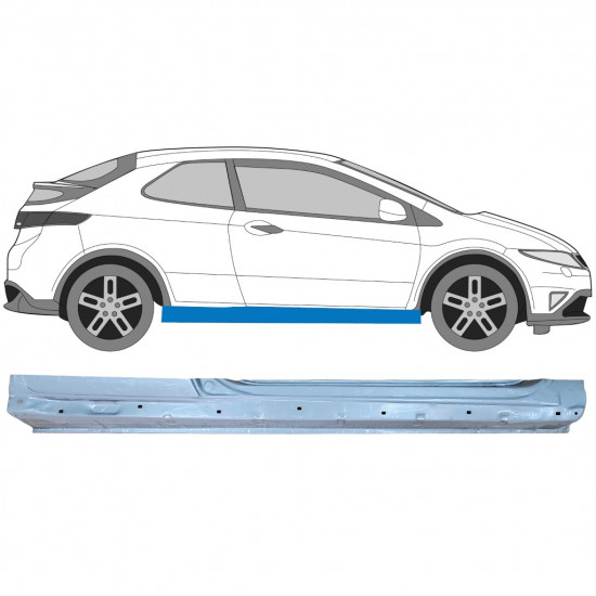 Opravný plech prahu pre Honda Civic 2005-2011 / Pravá 7194