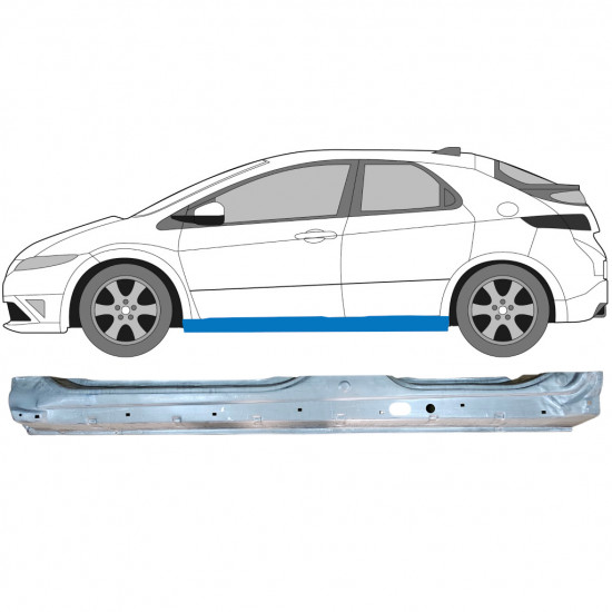 Opravný plech prahu pre Honda Civic 2005-2011 / Ľavý 7193