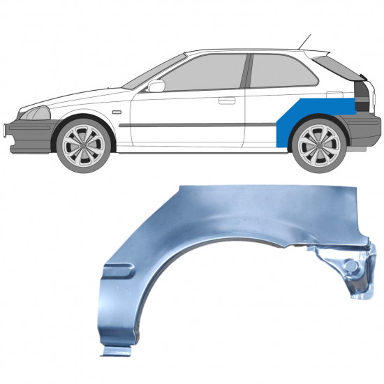 Lem zadného blatníka pre Honda Civic 1995-2000 / Ľavý 5126