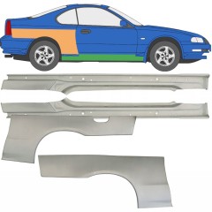Celý prah + opravný plech zadného blatníka pre Honda Prelude 1992-1997 / Ľavá+Pravá / Sada 9534