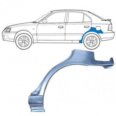 Lem zadného blatníka pre Hyundai Accent 2000-2006 / Ľavý 7594