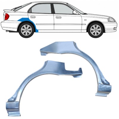 Lem zadného blatníka pre Hyundai Accent 2000-2006 / Ľavá+Pravá / Sada 9881