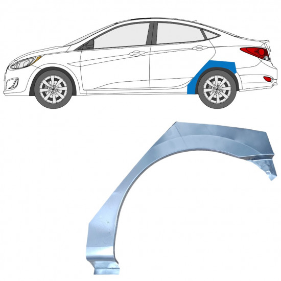 Lem zadného blatníka pre Hyundai Accent 2010- / Ľavý 12803