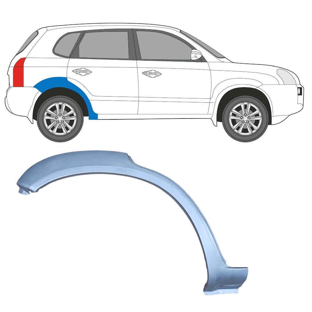 Lem Zadného Blatníka Pre Hyundai Tucson 2004-2010 / Pravá 7970
