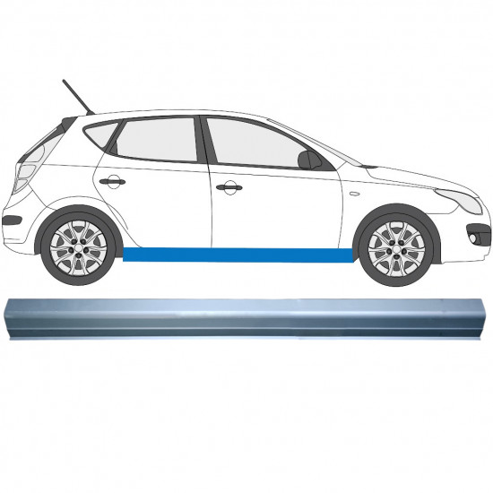 Opravný plech prahu pre Hyundai I30 2007-2012 / Vľavo = Vpravo (symetrické) 6654