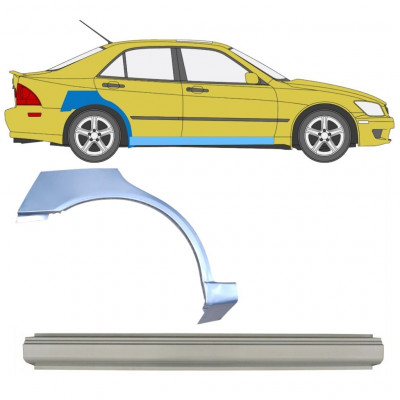 Opravný plech prahu + zadného blatníka pre Lexus IS 200 1998-2005 / Pravá / Sada 10315