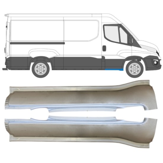 Opravný plech predného prahu pre Iveco Daily 2014-2019 / Ľavá+Pravá / Sada 16142