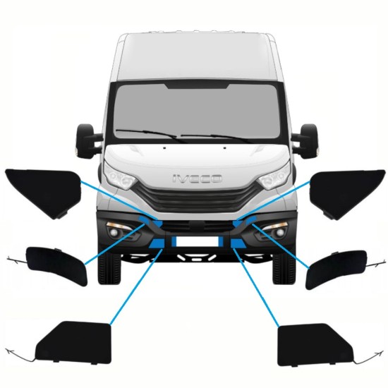 Krytky predného nárazníka pre Iveco Daily 2014-2016 / Sada 10292