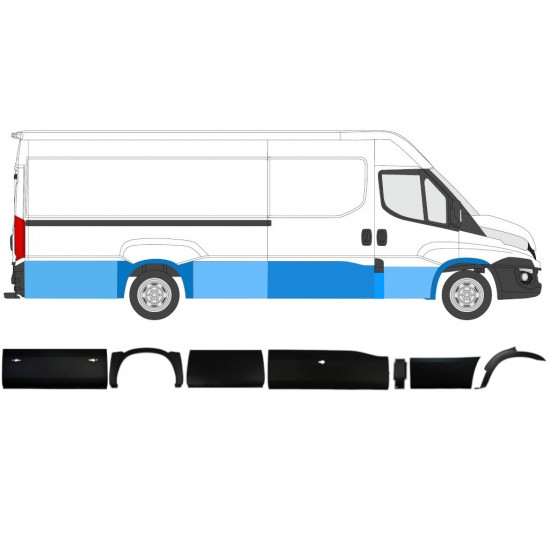 Bočná lišta pre Iveco Daily 2014-2019  / LWB / Pravá / Sada 11981