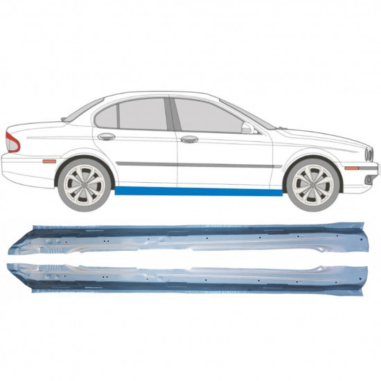 Kompletný prah pre Jaguar X-Type 2001-2009 / Ľavá+Pravá / Sada 9201