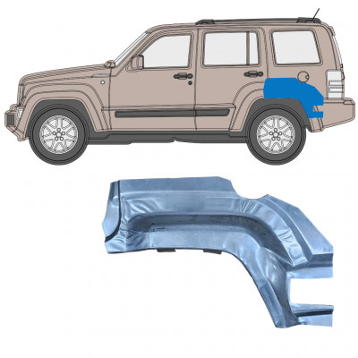 Opravný plech zadného blatníka zadná časť pre Jeep Liberty 2008-2013 / Ľavý 7941