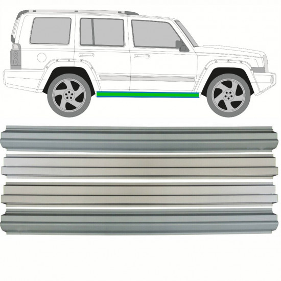 Opravný plech prahu + opravný plech vnútorného prahu pre Jeep Commander 2005-2010 / Sada 10500