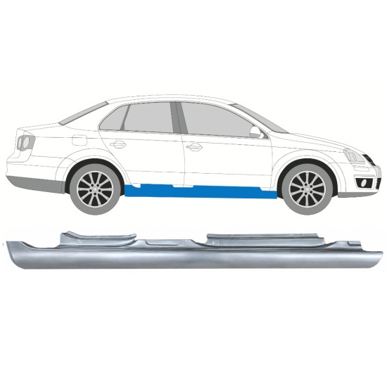 Kompletný prah pre Volkswagen Jetta 2005-2010 / Pravá / SEDAN 17050