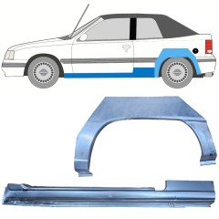 Opravný plech prahu + zadného blatníka pre Opel Kadett E Astra 1984-1993 / Ľavý / CABRIO / Sada 12584