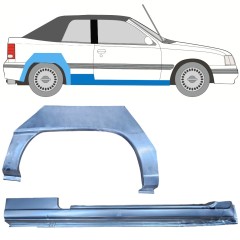 Opravný plech prahu + zadného blatníka pre Opel Kadett E Astra 1984-1993 / Pravá / CABRIO / Sada 12583
