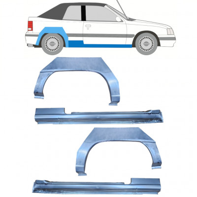 Opravný plech prahu + zadného blatníka pre Opel Kadett E 1987-1993  CABRIO / Sada 12585