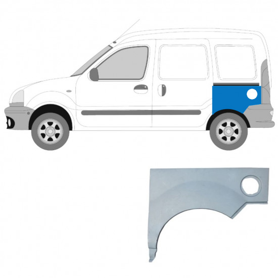 Lem zadného blatníka pre Renault Kangoo 1997-2008 / Ľavý 9127