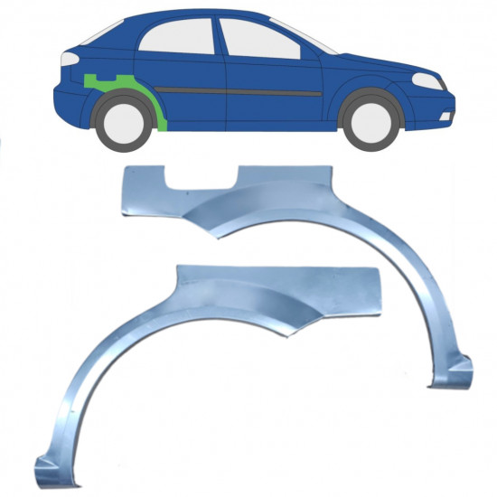 Lem zadného blatníka pre Chevrolet Lacetti 2003-2009 / Ľavá+Pravá / Sada 9808