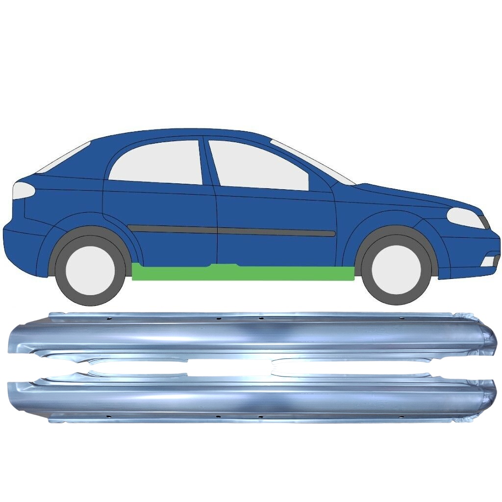 Kompletný Prah Pre Chevrolet Lacetti 2003-2009 / Ľavá+Pravá / Sada 9458