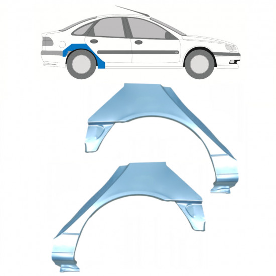 Lem zadného blatníka pre Renault Laguna 1994-2001 / Ľavá+Pravá / Sada 10591