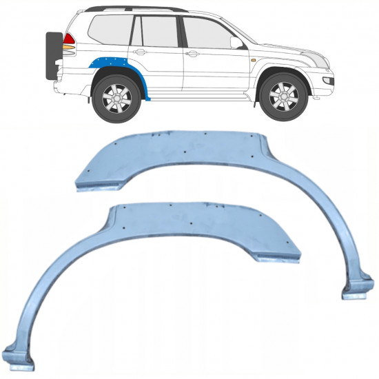 Opravný plech zadného blatníka s otvorom pre Toyota Land Cruiser 2003-2010 / Ľavá+Pravá / Sada 10214