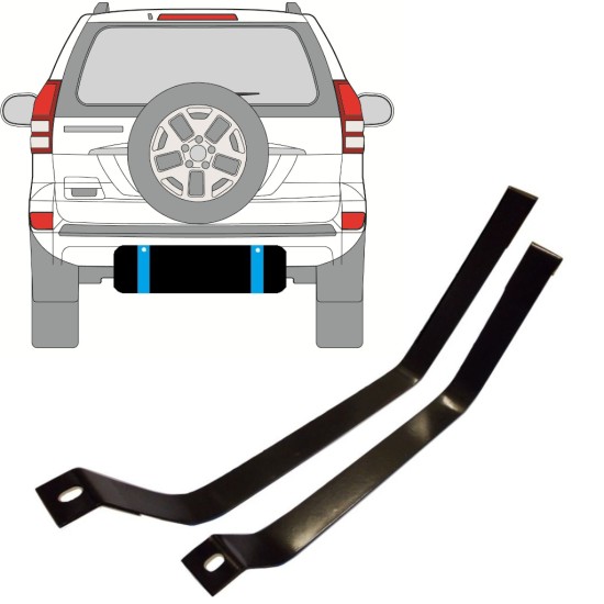 Objímky palivovej nádrže pre Toyota Land Cruiser J120 2003-2010 9379