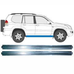 Opravný plech prahu vnútorný pre Toyota Land Cruiser J120 2003-2010 / Vľavo = Vpravo (symetrické) / Sada 10082