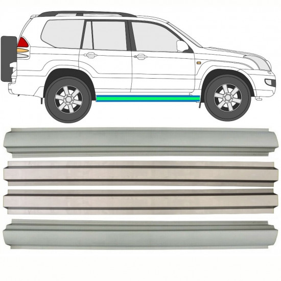 Opravný plech prahu vnútorný + vonkajší pre Toyota Land Cruiser 2003-2010 / Sada 10083