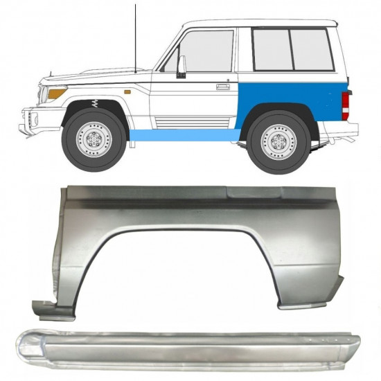 Opravný plech prahu + zadného blatníka pre Toyota Land Cruiser 1984-1993 / Ľavý / Sada 11479