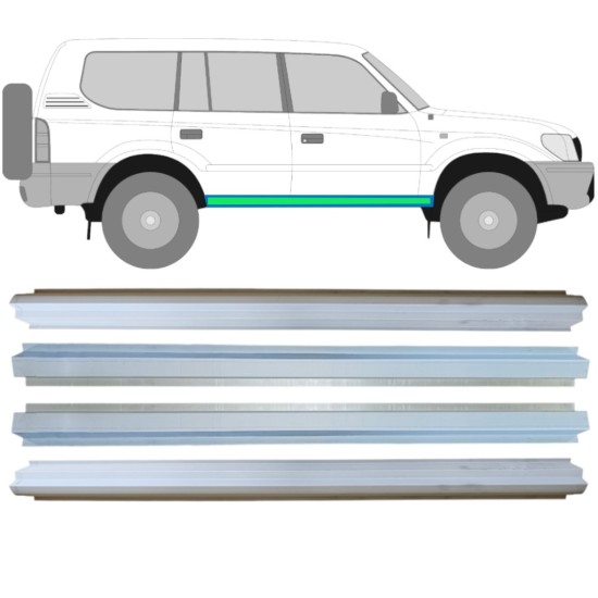 Opravný plech prahu vnútorný + vonkajší pre Toyota Land Cruiser J90 1996-2002 / Ľavá+Pravá / Sada 14854 Opravný plech prahu vnútorný + vonkajší pre Toyota Land Cruiser J90 1996-2002 / Ľavá+Pravá / Sada 14854