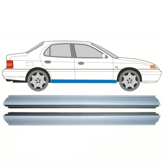 Opravný plech prahu pre Hyundai Lantra 1990-1995 / Vľavo = Vpravo (symetrické) / Sada 10322